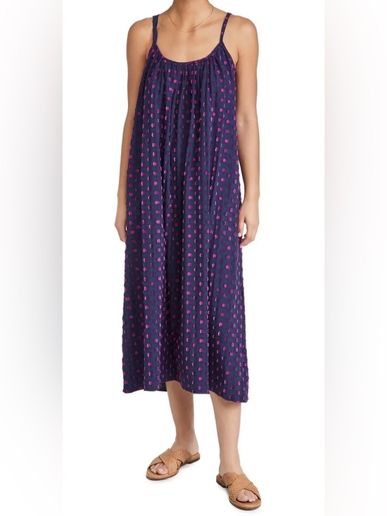 XiRENA Dresses & Skirts - Xirena Rhode Moonset Navy Dress with Pink Dot Print | L